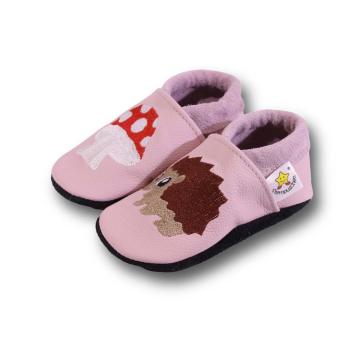 Krabbelschuhe Igel und Pilz
